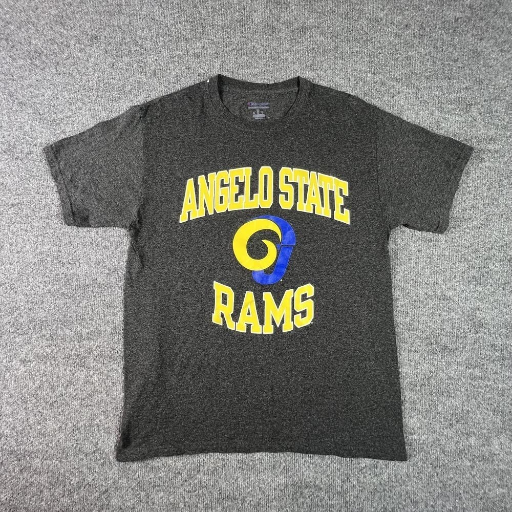 Champion Angelo State Rams Football NFL Shirt Men's M Gray Graphic Streetwear